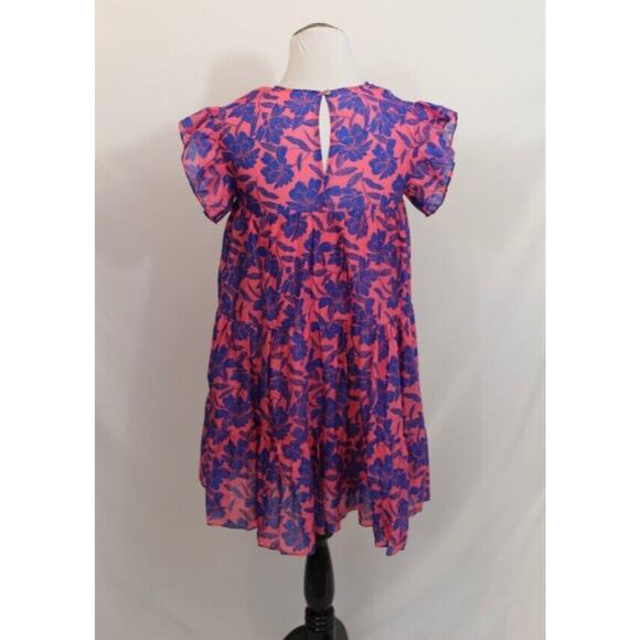 TALULAH Sz S Small Pink Blue Floral Ruffle Mini Dress NEW Cotton - Picture 5 of 8